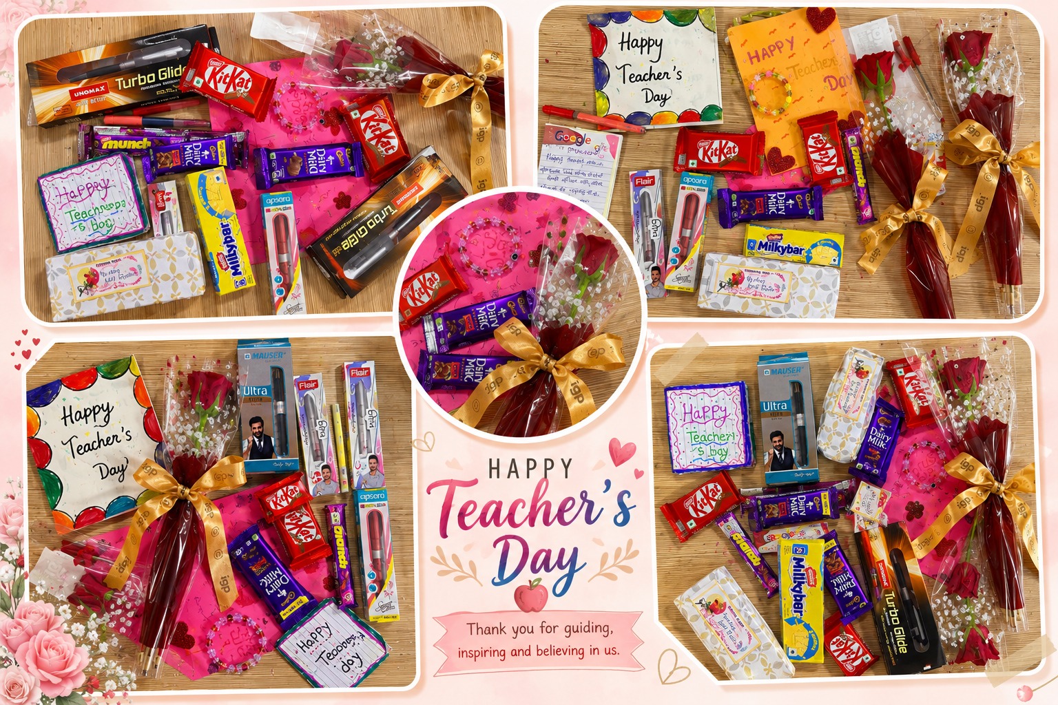 Teacher's Day celebration collage at Suman Coaching Centre