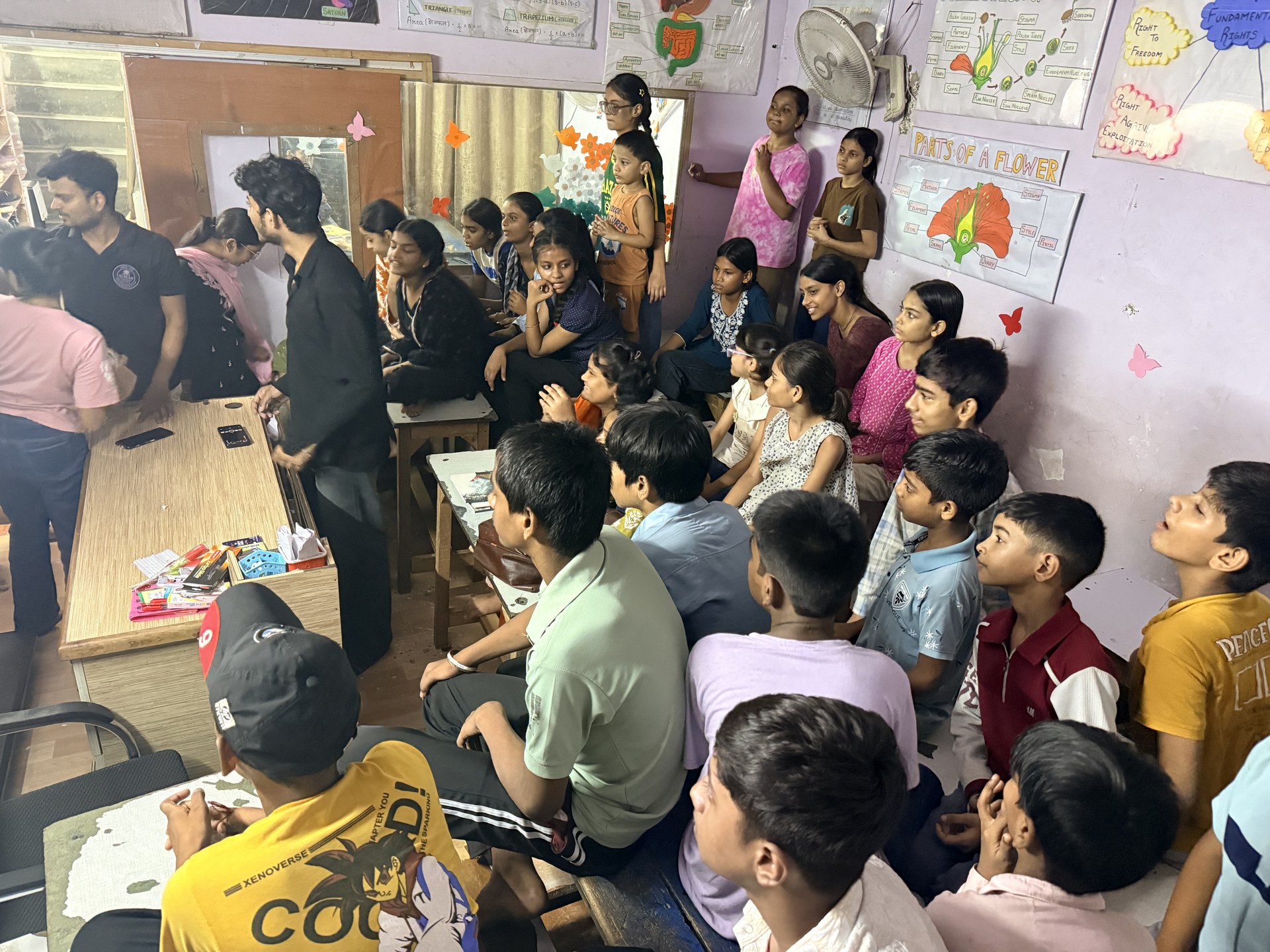 Students in a classroom activity