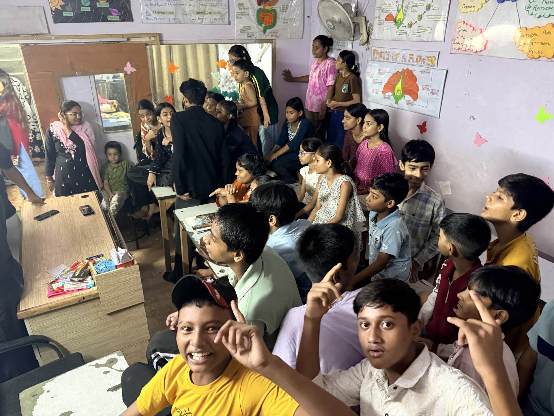 Students participating in a classroom activity at SCC Classes Tughlakabad Extension