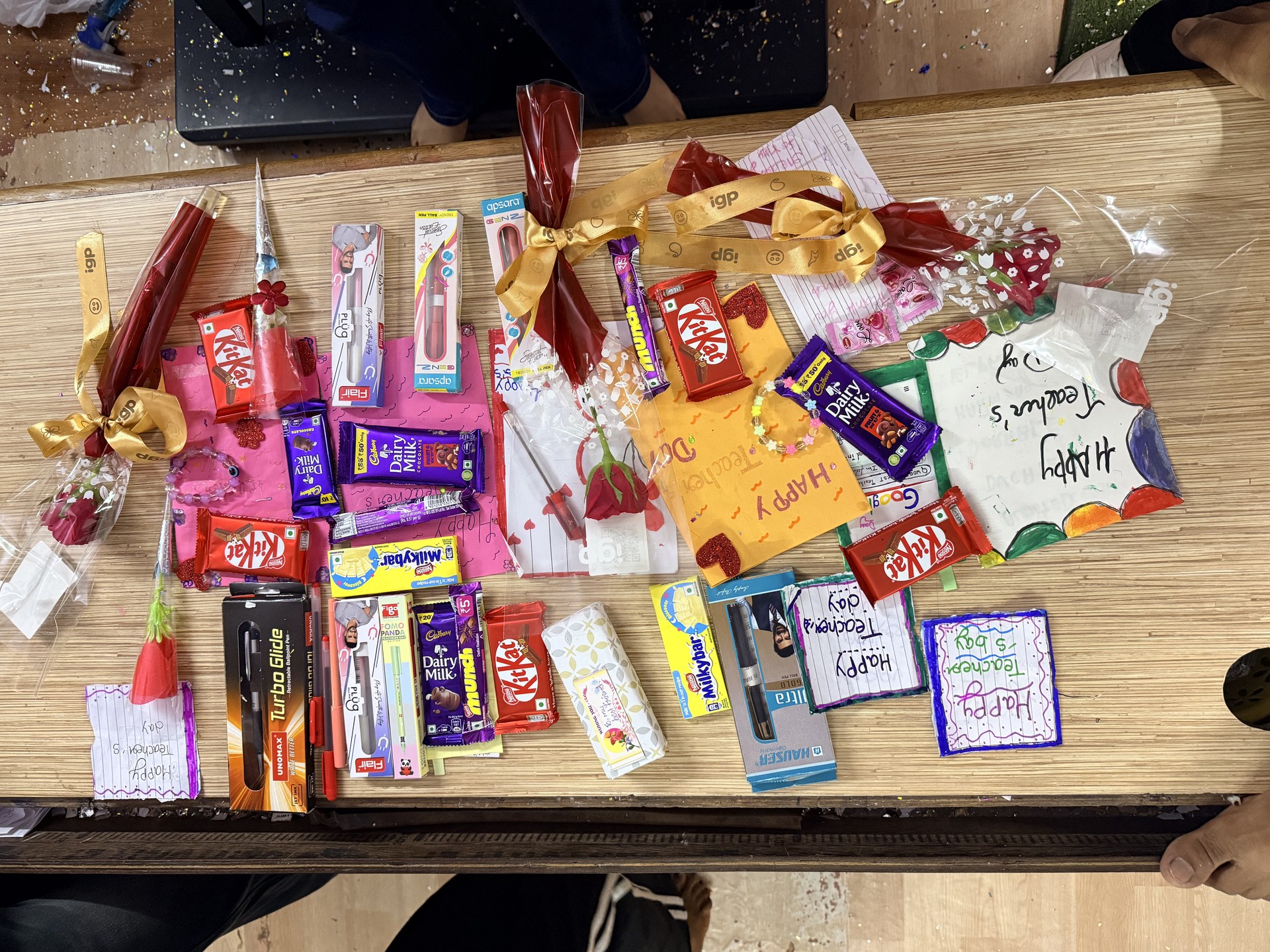 Teacher's Day gifts arranged by students at SCC Classes